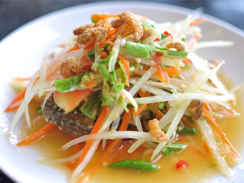 Som Tam Gỏi đu đầy đủ xanh xao Thái - đồ ăn Thái Lan