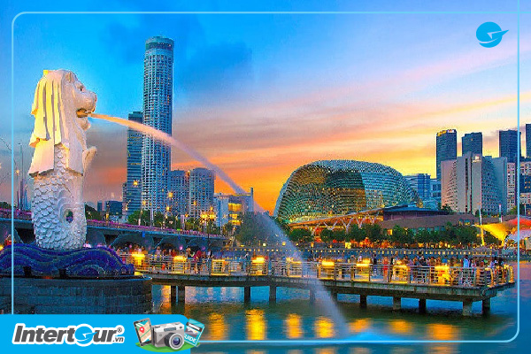 Công viên sư tử biển (Merlion Park) - đây là biểu tượng của đất nước Singapore.
