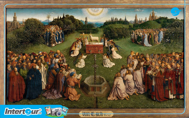 Kiệt tác ‘Adoration of the Mystic Lamb’ của anh em nhà Van Eyck. 