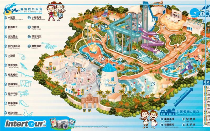 Bản đồ công viên Leofoo Village Theme. Vui quên lối Leofoo - Bản đồ Leofoo Village Theme Park