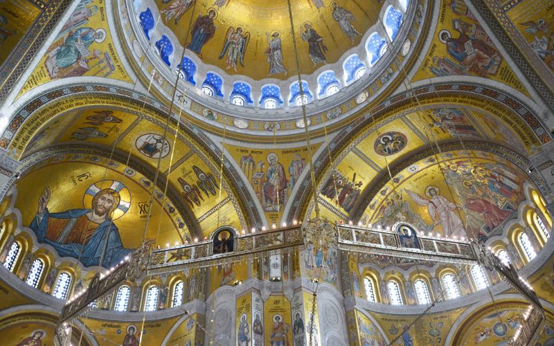 Bức tranh của Thiên Chúa giáo trên mái vòm Hagia Sophia. Bức tranh của Thiên Chúa giáo trên mái vòm Hagia Sophia.