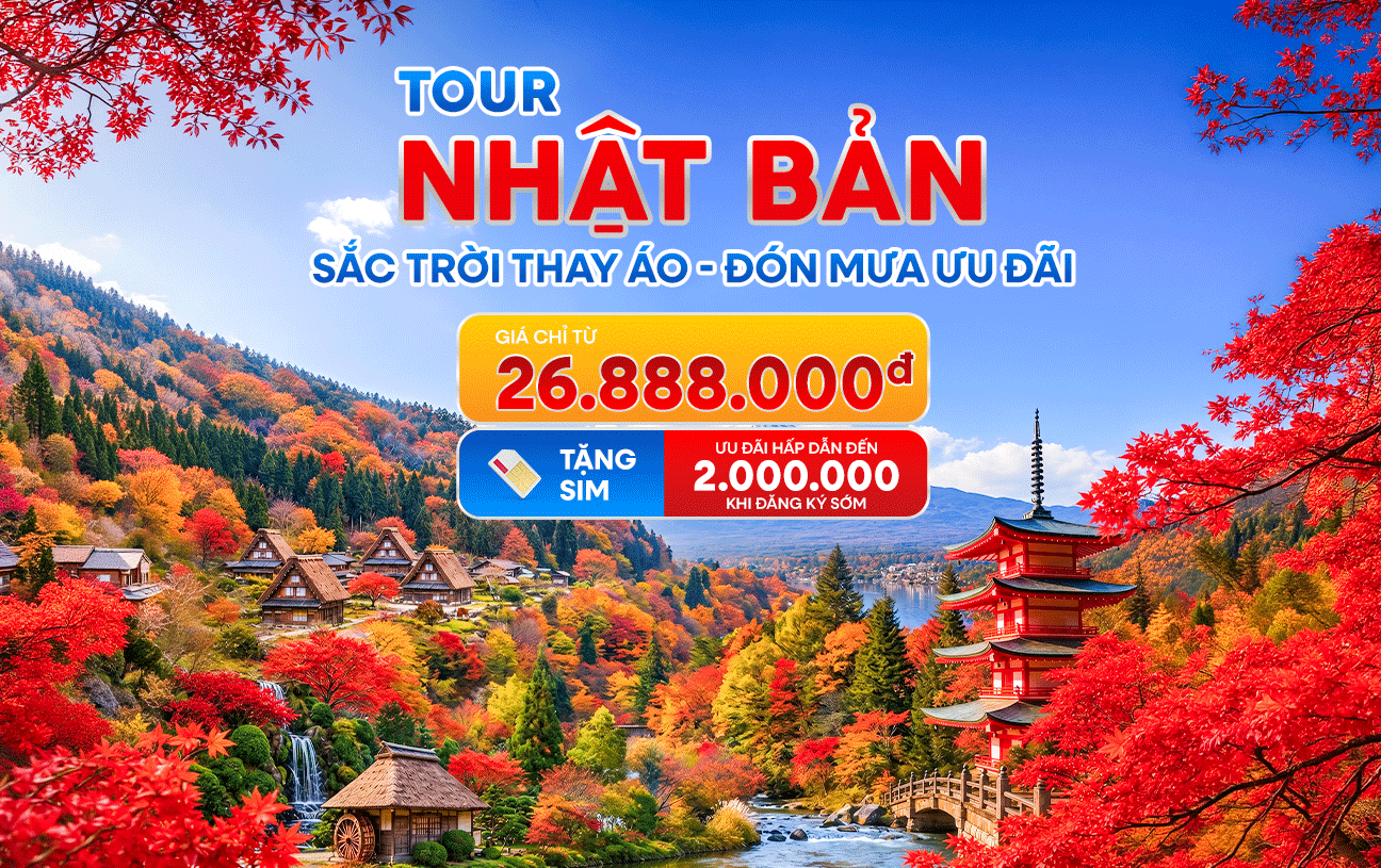 Banner Nhật Bản mùa thu Intertour 2026